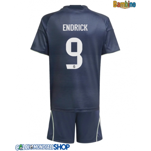 Maglie da calcio Real Madrid Endrick #9 Seconda Maglia Bambino 2025-26 Manica Corta + Pantaloni corti)